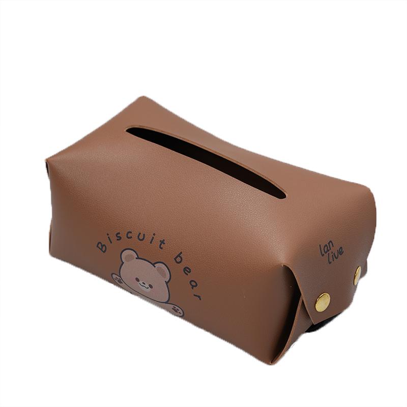 Creative And Lovely Car Tissue Box Leather Hanging Multifunctional Carton Cartoon Car Interior Supplies.