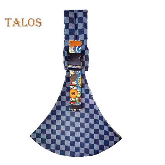 Baby Sling Carrier Great Load Bearing Adjustable Length Wide Strap Less Pressure On Shoulder Breathable Fabric Plaid Print Outdoor Walking 0-36