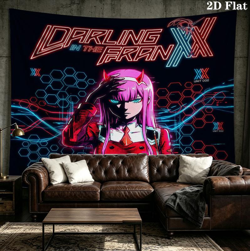Franxx Wall Tapestry Aesthetic Wall Hanging Printed Fabric Blanket Decorative Tapestries For Bedroom Living Room Home Decor