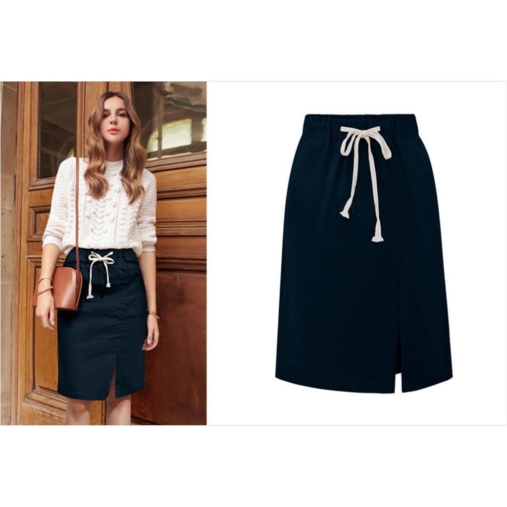 Half-body Skirt Open Short Skirt Female 200 Pounds Spring And Summer Big Yards Elastic Waist One Step Skirt Thin Thin Package Hip Open Fork Skirt