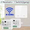 Interruttore a parete per luci wireless, ricevitore relè RF 433Mhz, interruttore a pannello 1/2/3 gang, interruttore di controllo remoto per lampada a LED 10A 110V 220V