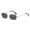 Metal Small Frame Polygonal Sunglasses For Women Trendy Retro Glasses Personality High-end Sunglasses 340