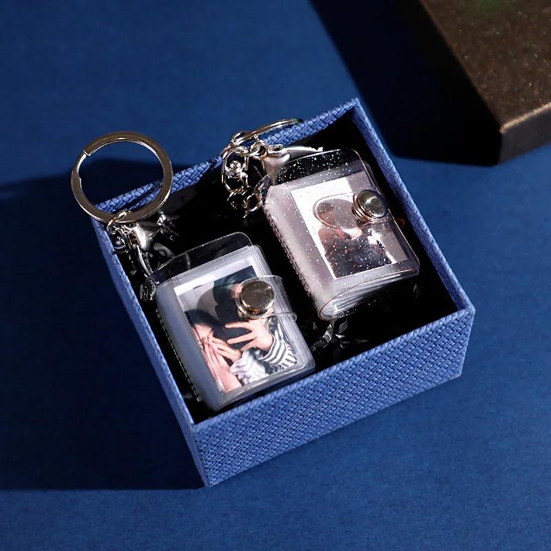 1 Inch 2 Inch Small Photo Album Mini Photos Collect Book Creative Card Holder with Keychain Instax Card Bag Photocard Holder