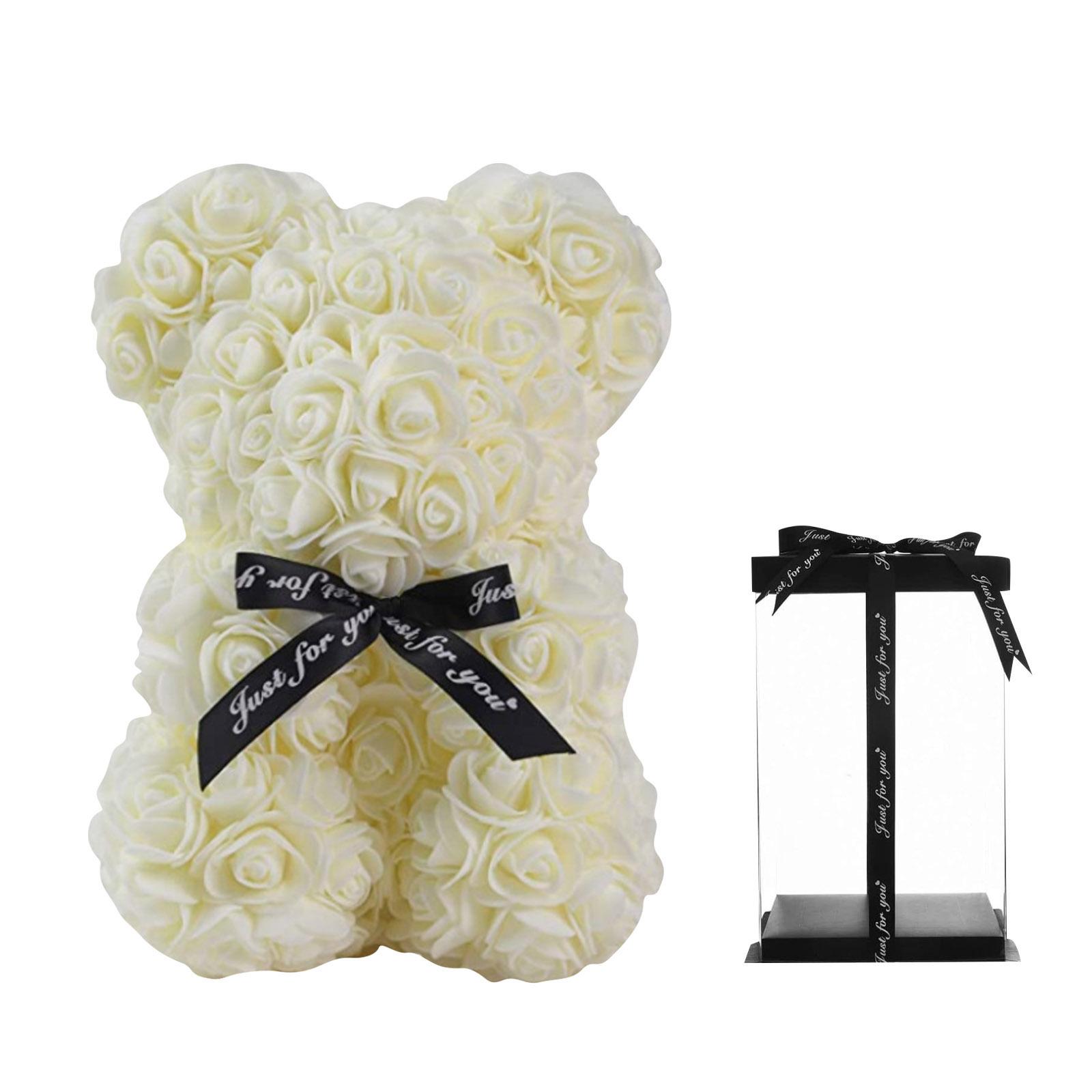 Preserved Flower Rose Bear Valentine s Day Mother s Day Gift Foam Flower Bear One Size бежевый