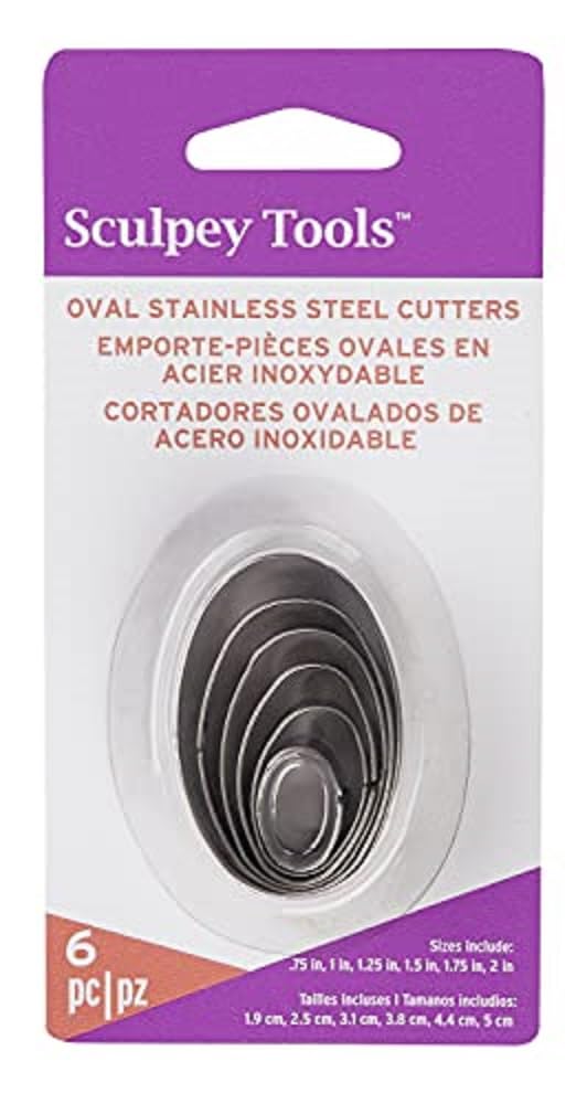 

Polyform Premo Clay Mold Cutter Set, Oval, 6 Types, 39030203, 157600, Silver