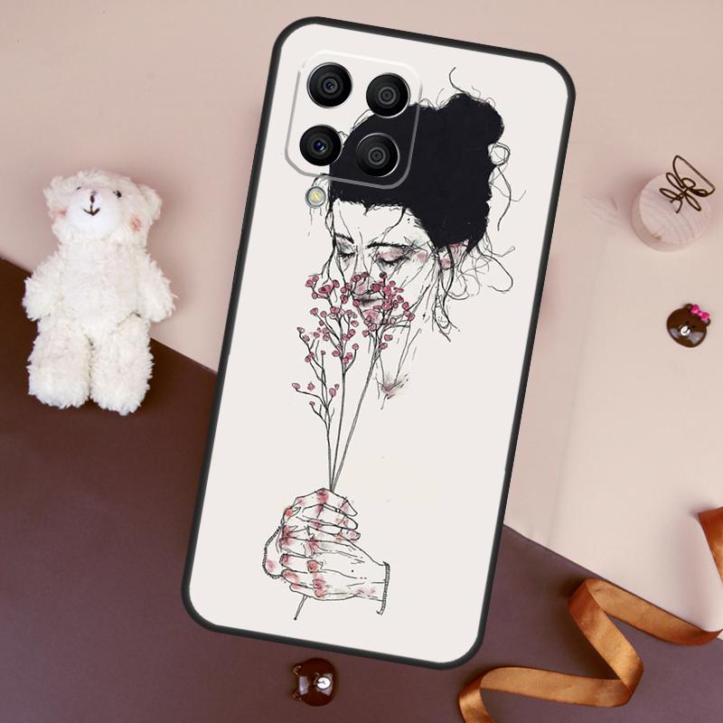 Black Aesthetic Skeleton Digital Art Case For Samsung Galaxy M36 M55 M35 M15 M56 M16 M54 M14 M34 M31 M11 M13 M53 M12 M32 M52 M06