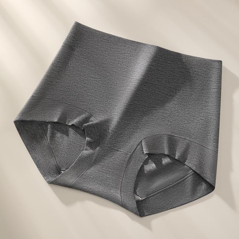 

Ladies Spring Cotton Comfortable Antibacterial Crotch Light Abdominal Breathable High Waist Triangle Briefs XXL темно-сірий