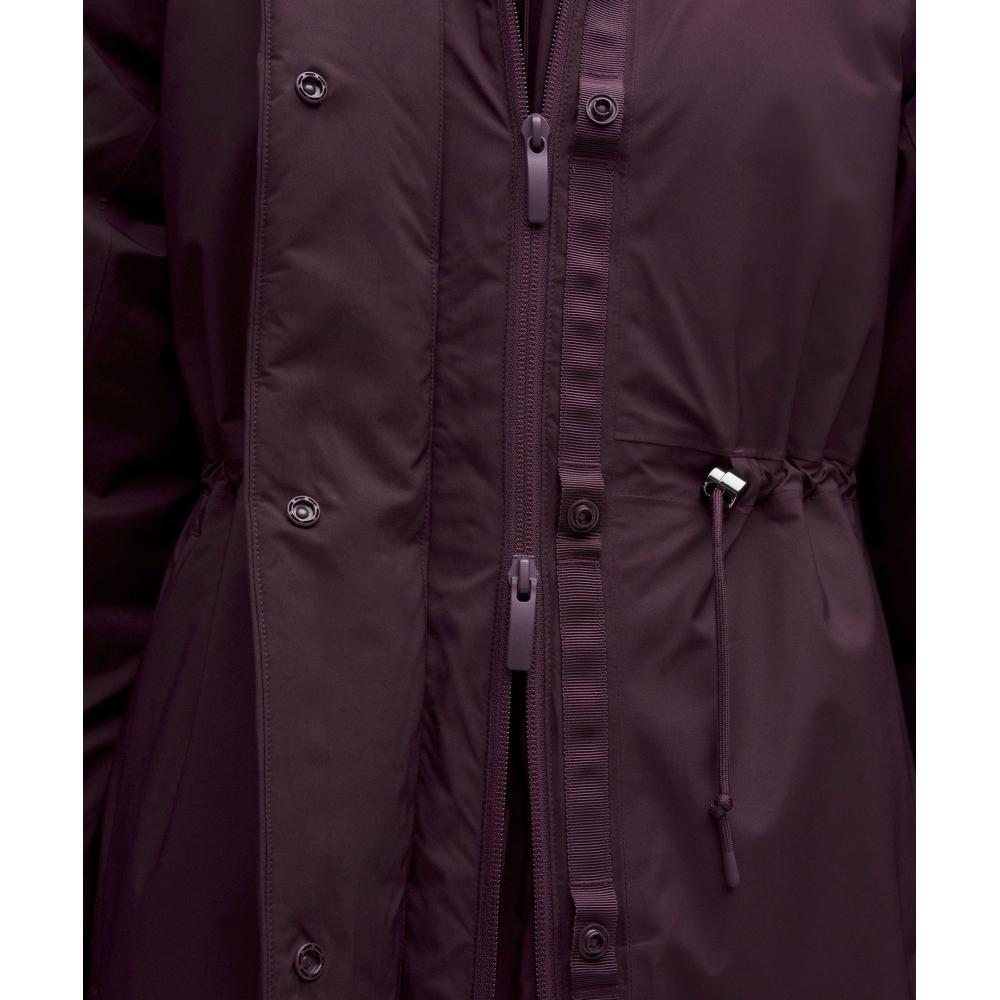 Lululemon Waterproof Insulated Cinch Waist Parka Black Plum