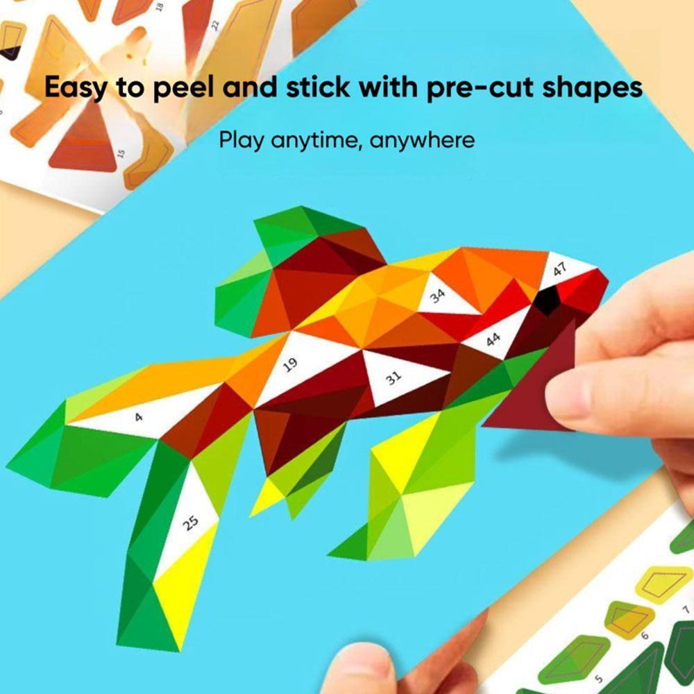 3D Children's Stickers DIY Handmade Sticker Toys Gifts Geometric Collage Sticker Book