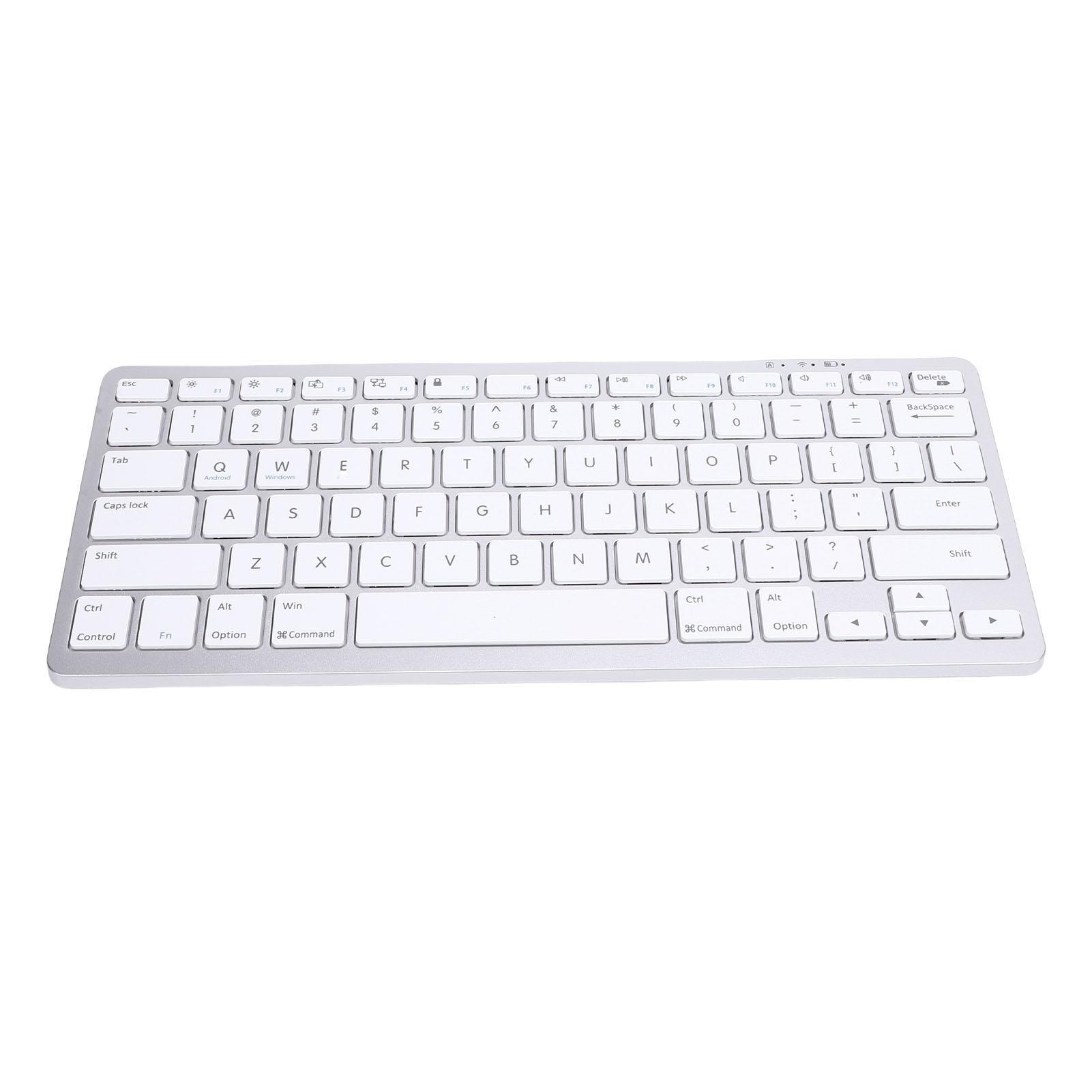 

78 Key Compact Wireless Keyboard Bluetooth 5.0 Keyboard USB C Rechargeable 90 Day Battery Life for Phone Tablet