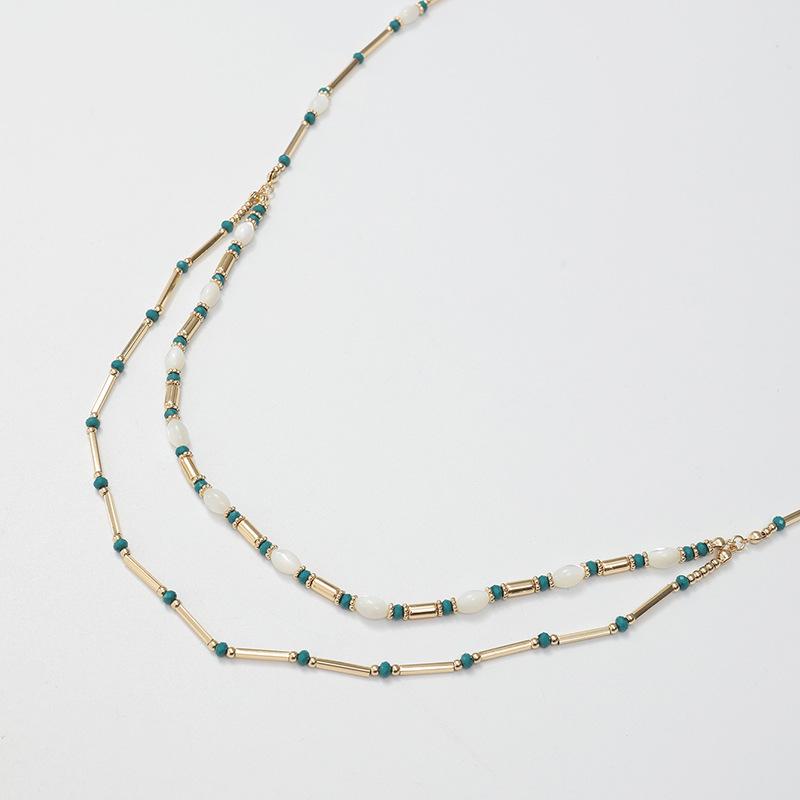 Exotic Shiny Metal Beads Long Necklace: Simple & Versatile Fashion Chain