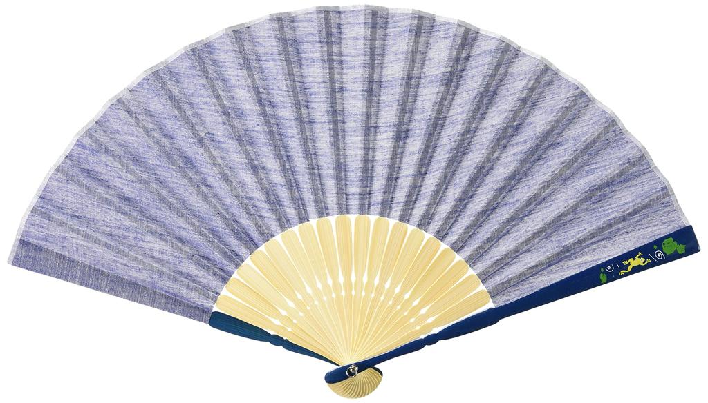 Onishi Ken Seihan Faltrippen Froschfächer, Druck, 23cm, "Welle" Design, 66-135