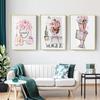 Pink Fashion Girl Flower Print Perfume Women Luxury Books Decorative Paintings Canvas Wall Art Pictures Nordic Room Decorations