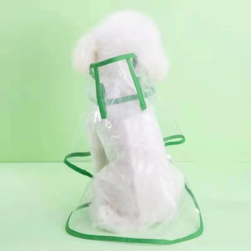 Pet Dog Puppy Transparent Rainwear Raincoat Pet Hooded Waterproof Jacket Clothes Soft PVC Small Dogs Raincoat Puppy Costumes Rain Poncho Pet Supplies