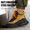 Fashion Work Safety Boots Man Steel Toe Safety Shoes High Top Protective Work Shoes for Men Women Waterproof Lace Up Work Boots Size 48