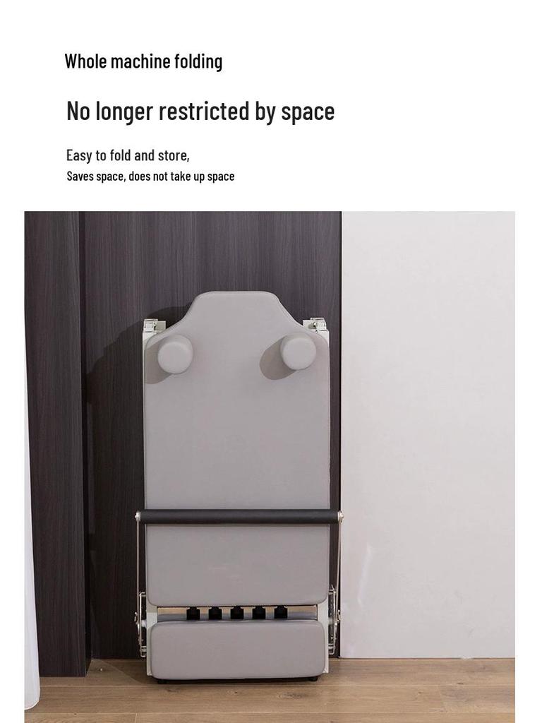 Foldable Pilates Reformer Bed with Wheels for Home Fitness and Yoga