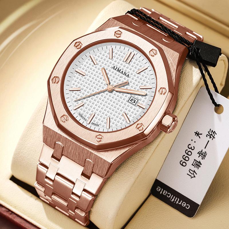 Szwajcarski Luksusowy Męski Wodoodporny Zegarek Luminous