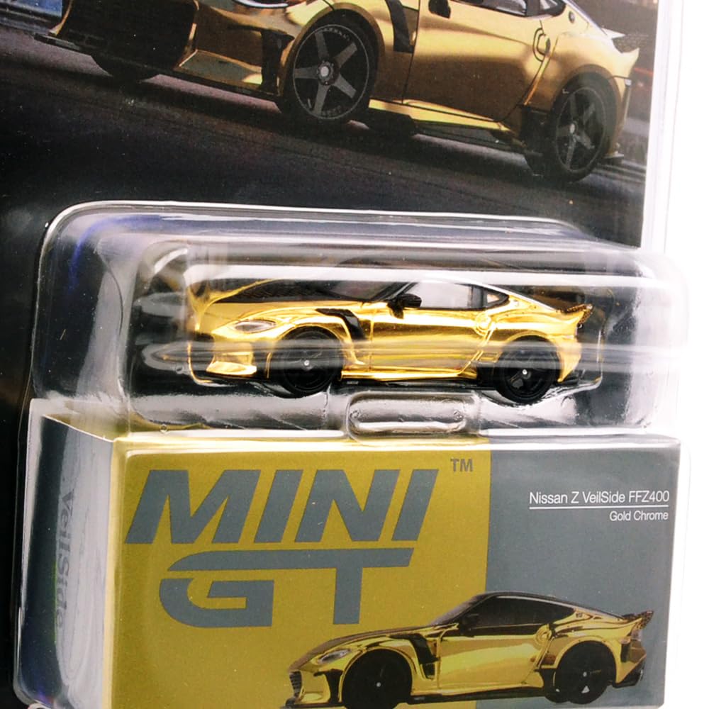 MINI GT 164 Scale MiJo TOYS - NISSAN Z VEILSIDE FFZ400 (GOLD CHROME) MGT00985-BL