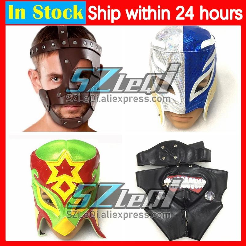 Full Head Wrestling Mask For Rey Mysterio Lucha Libre Headgear Halloween Scary Cosplay Party Costume Haunted House Props Masks