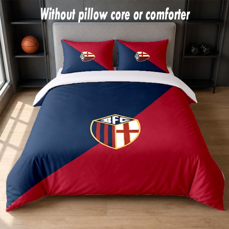 Bologna FC Design Bed Bedding Set 1 Duvet Cover + 2 Pillowcases Soft Breathable Household Bed Linens