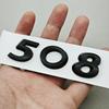 OQUP8 Older 3D ABS Chrome Black Logo 308 408 508 Emblem Letters Sticker Car Rear Trunk Badge For Peugeot 308 SW 408 508 Accessories