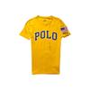Polo Letter Appliqué Crew Neck Straight Fit Short Sleeve T-Shirt Men Tops Yellow 710791101-002