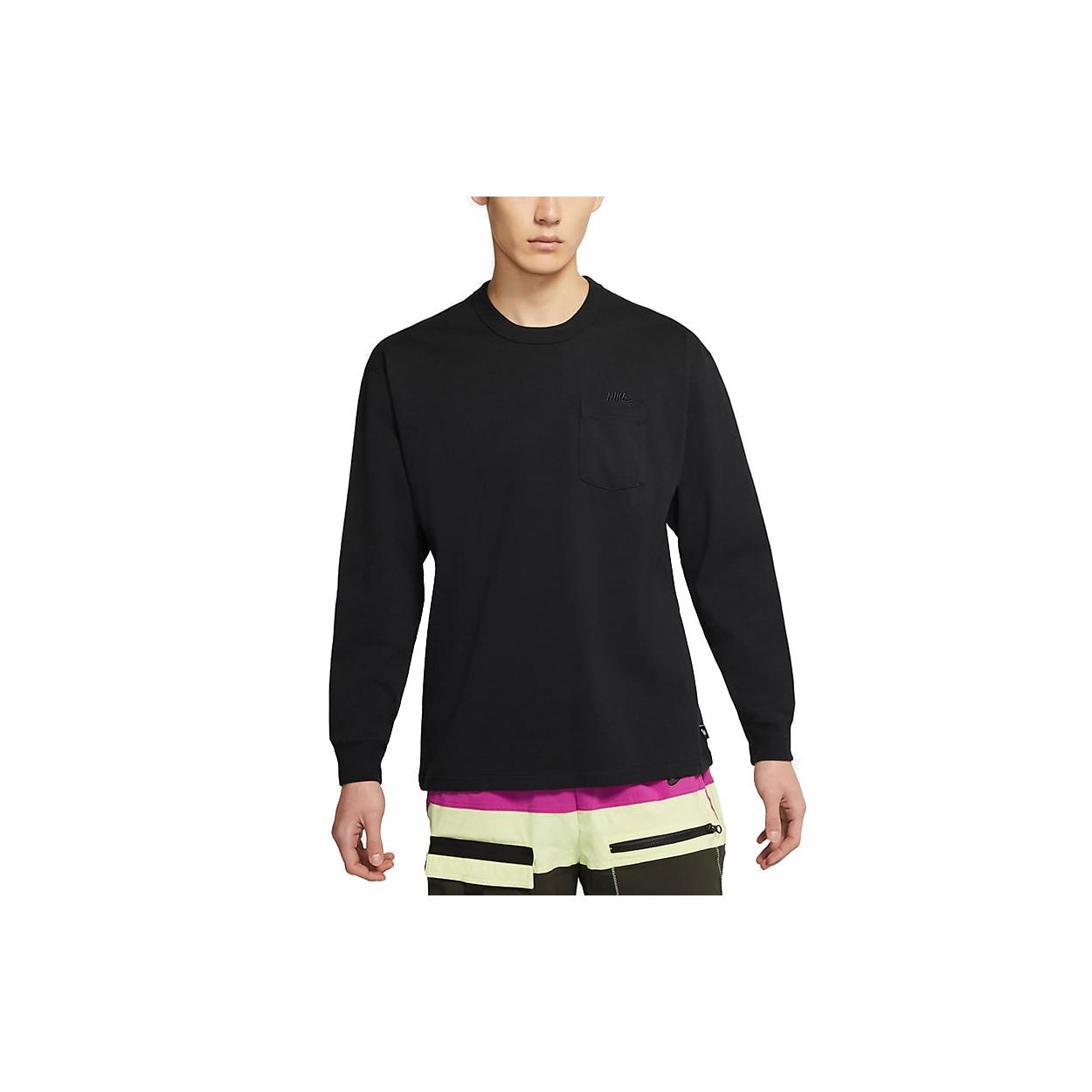 Nike Sportswear Max 90 Embroidered Logo Pocket Long Sleeves Black Men s DD3875-010 S