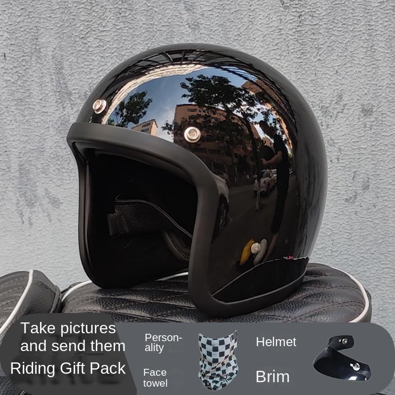 500TX Vintage Motorcycle Open Face Helmet Japan Technology Fiberglass Scooter Motorbike Riding Jet Casque Moto Casco