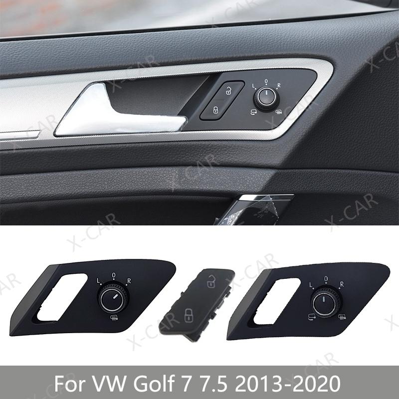 LHD Rearview Mirror Folding Switch Knob Central Control Door Look Button Switch For VW Golf 7 7.5 GTI GTD Rline E-Golf 2013-