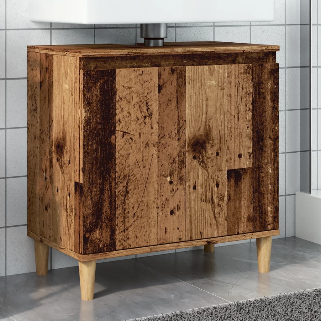 Washbasin Cabinet with Rustic Wood Look 58 x 33 x 60 cm Engineered Wood