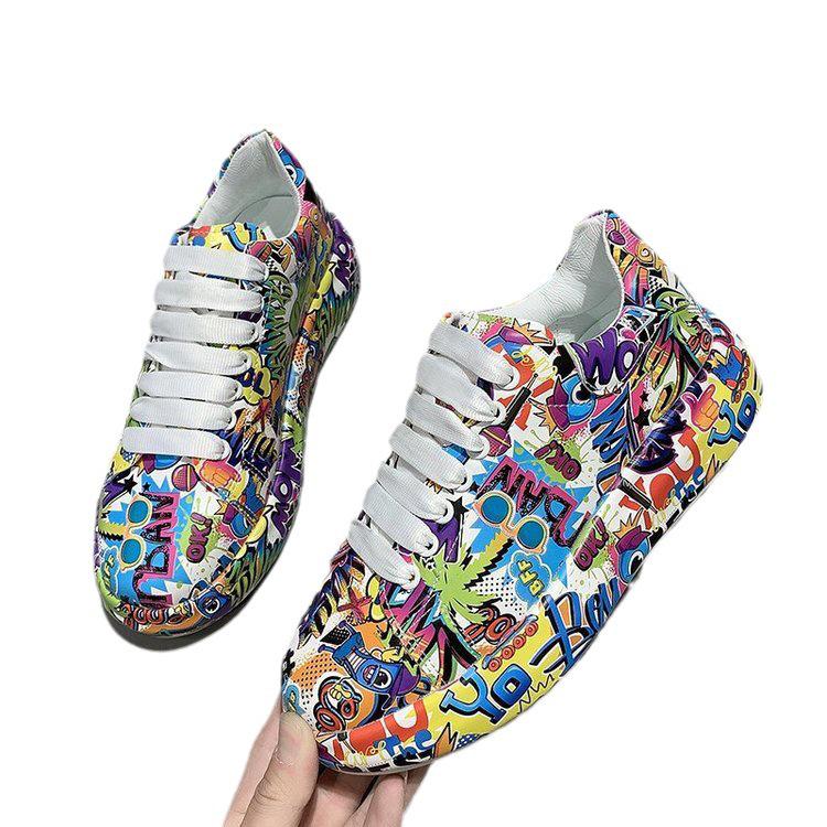 New Fashion Lace-Up Sports Shoes: Round Toe, Thick Sole, Size 43, Casual Couple Style for European and American Markets