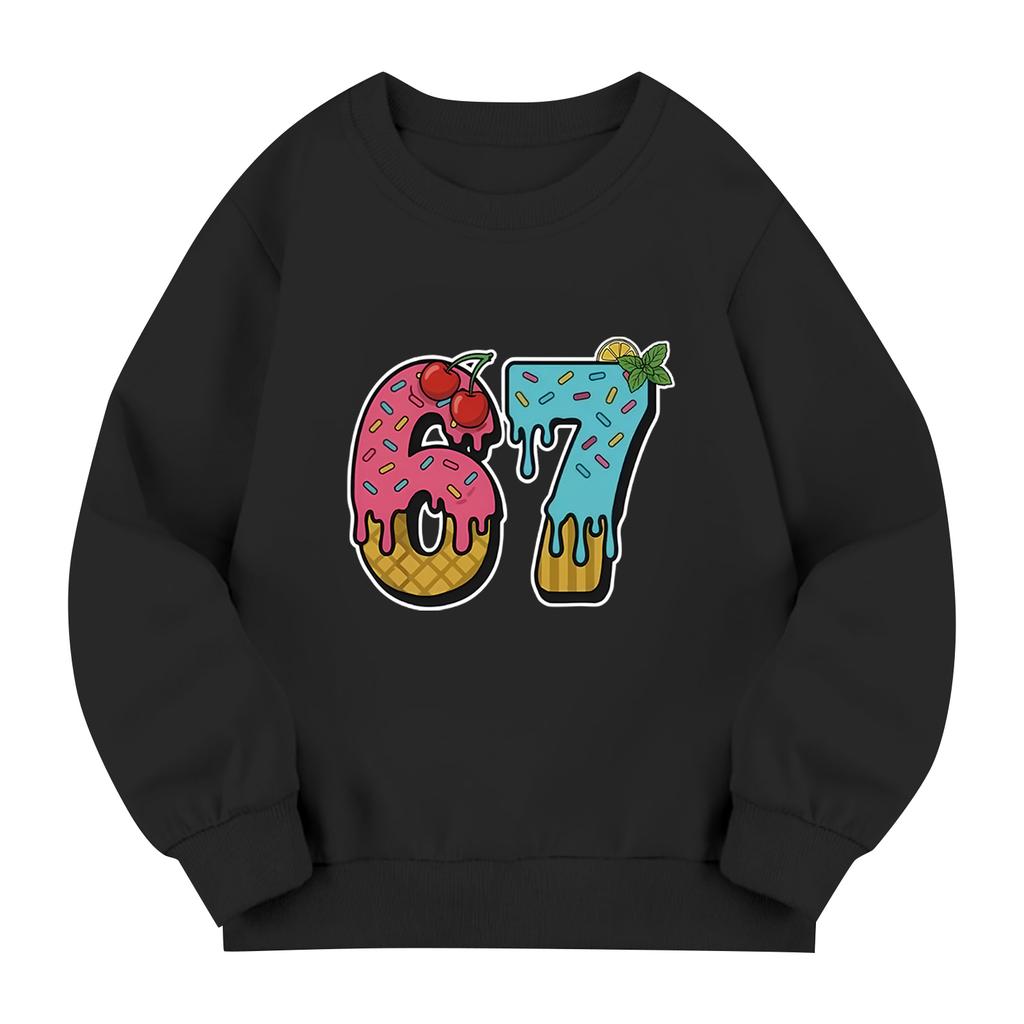 Kinder Langärmeliger Lockerer Pullover Buchstabenbedrucktes Kapuzensweatshirt