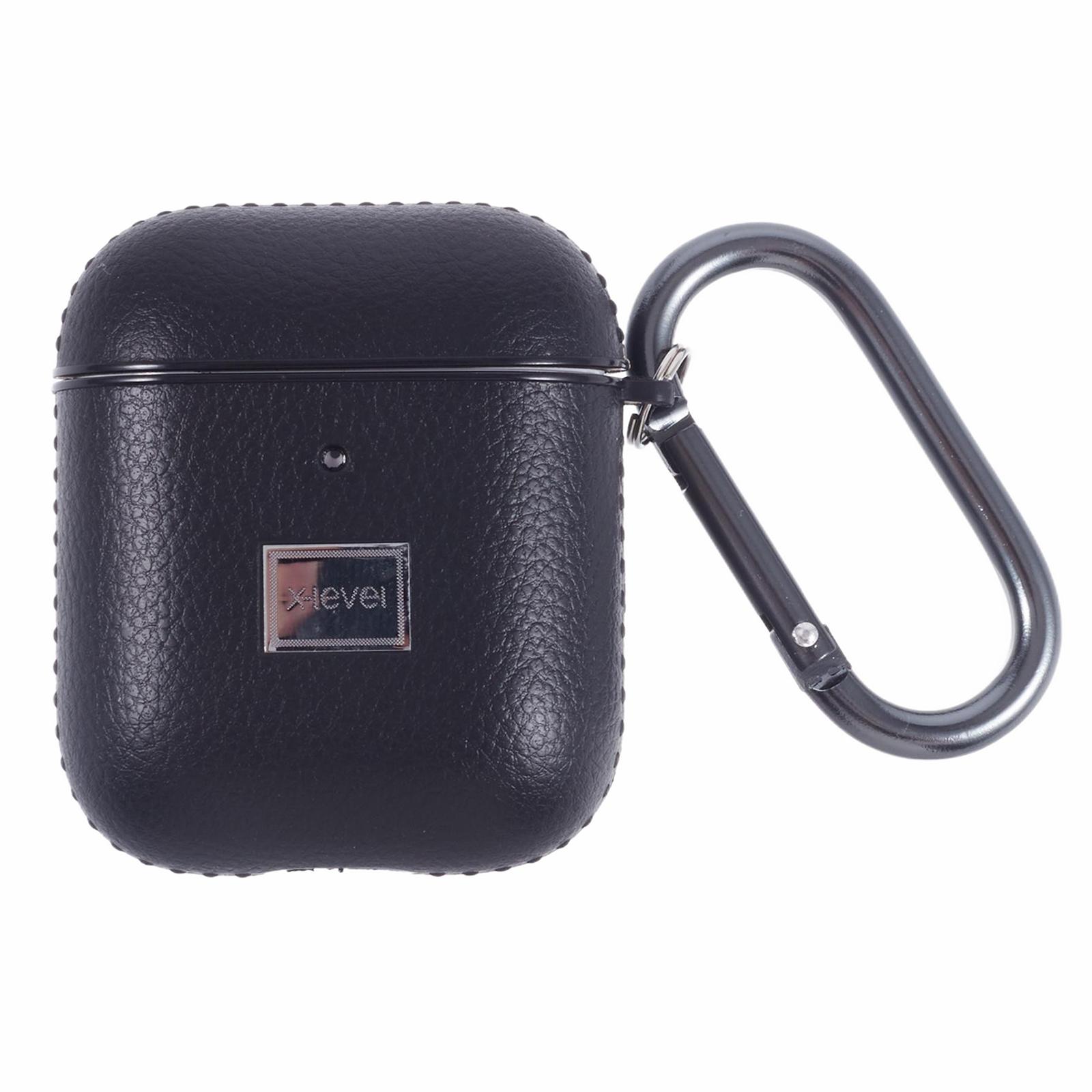 

X-LEVEL For AirPods Pro 2/AirPods Pro Earphone Case Litchi Texture PU Leather TPU Cover with Carabiner Black