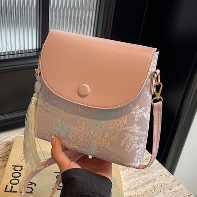 Chinese Style Handbag, Women's Single Shoulder Crossbody Bag, Versatile Bucket Bag, Small Bag, Shoulder Bag