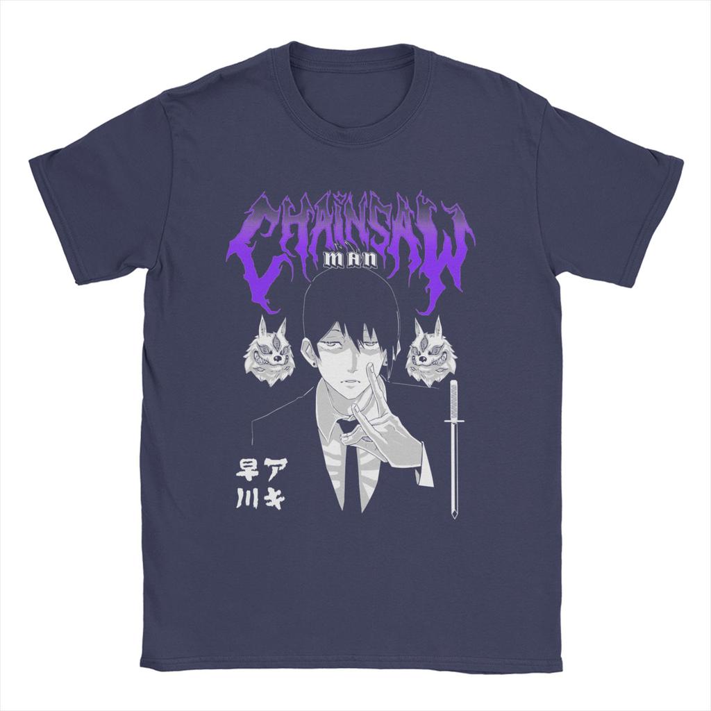 Aki Metal Chainsaw Man für Männer Frauen T-Shirt Denji Makima Aki Kobeni Lustiges T-Shirt T-Shirts 100% Baumwolle Grafik Kleidung