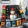 snowman Print Flannel Blanket, High quality Comfortable for All Seasons, Home Decor, Warmth and Comfort, Perfect for Christmas Gifts