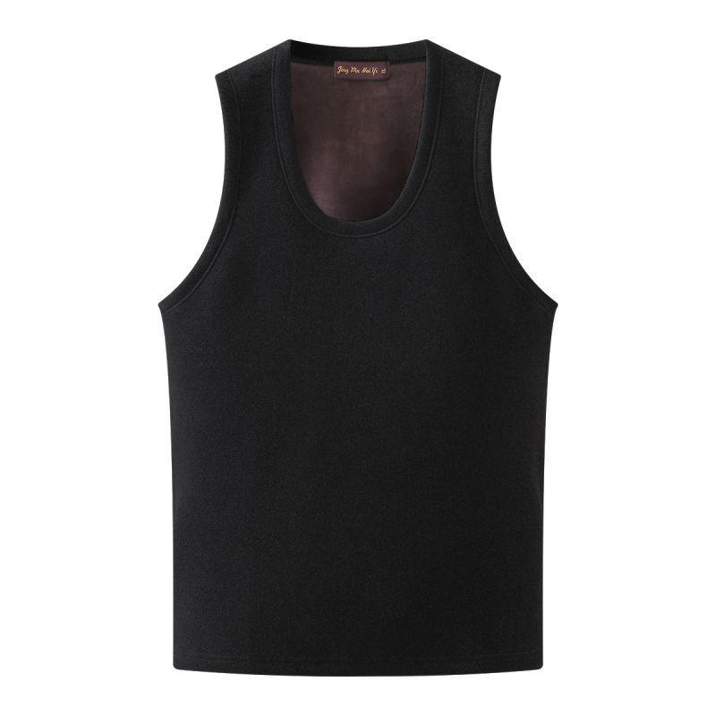 

Мужской терможилет в обтяжку, нижняя рубашка, облегающий жилет без рукавов, бархатный и утолщенный спортивный жилет на осень и зиму 3XL чёрный