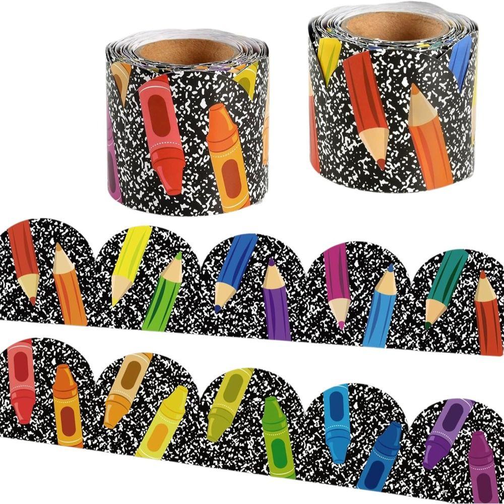 10m/roll Decorative Sticker Roll Self Adhesive Chalkboard Border Trim Craft Display