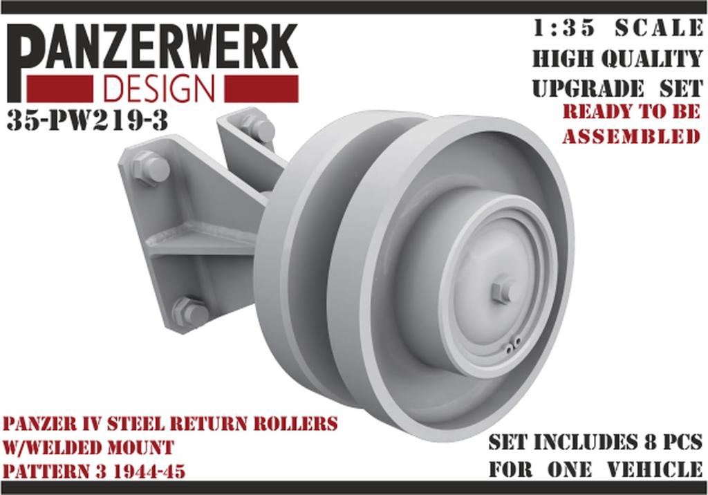 Panzerwerk Design upper roller and welded base for 4 tank Pattern 3 8 pieces Plastic model parts 1/35 All-steel No. WR35219-03