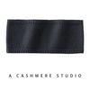 Autumn and winter new cashmere blended warm knitting flat solid color pullover cashmere headband women's black