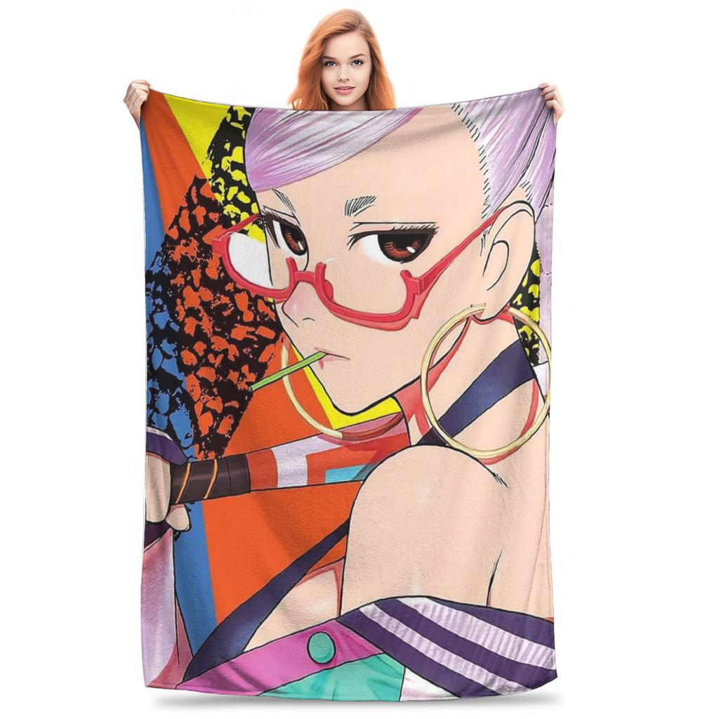 Japanese Anime Dandadan Blanket Multi-function Flannel Sofa Throw Blanket for Couch Bedding Outdoor Throws Bedspread Quilt