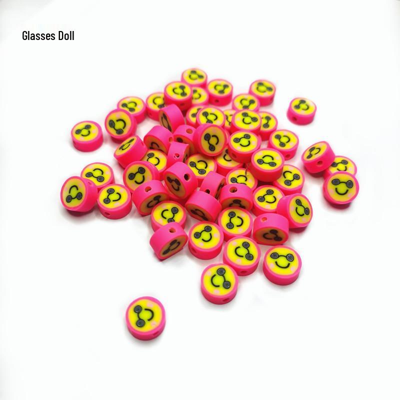 Colorful Fruit & Smiley Face Polymer Clay Beads Bracelet DIY Jewelry Accessories