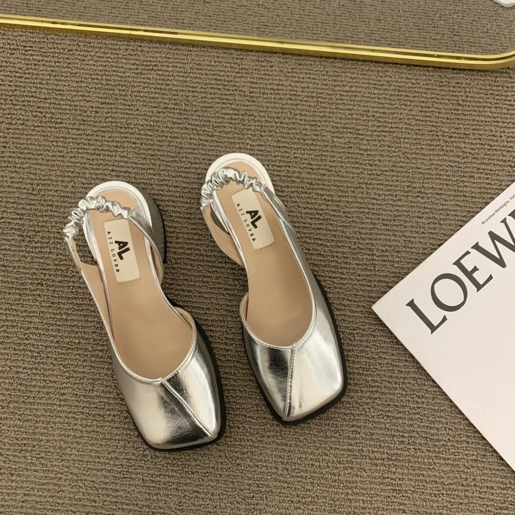 Thick Heel Baotou Sandals Mary Jane Sandals for Women Shoes Fashion Chunky Heels Square Toe Dress Comfortable Sandals
