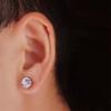 1 Pair Crystal Strong Magnetic Ear Stud Clip Earrings for Men and Women Punk Round Zircon Magnet Earrings Non Piercing Jewelry