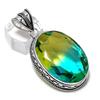 Natural Bi-Color Tourmaline Handmade 925 Sterling Silver Gift Pendant 2.17" d5D52