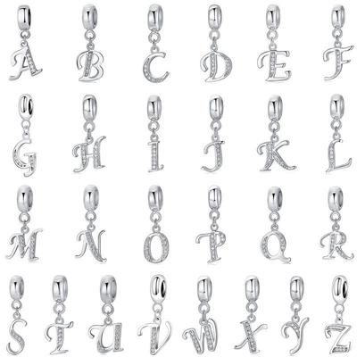 Nieuwe Alfabet Letter ABC Hanger Doe-het-zelf Bedel Fijn Passend Europese Armband 925 Sterling Zilver Sieraden Accessoires