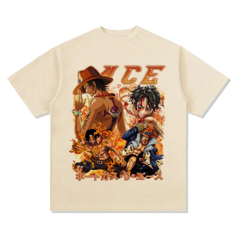 One Piece Portgas D Ace TShirt Men Women Streetwear 100 Cotton Breathable Casual Loose Fit Short Sleeve Crew Neck Graphic Tee