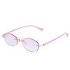 Stylish Retro Frameless Glasses with High-End Diamond Cut Edges and Anti-Blue Light for Women