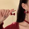 Elegant Pearl Necklace with Diamond-Studded Bow Pendant - Unique Design for Women