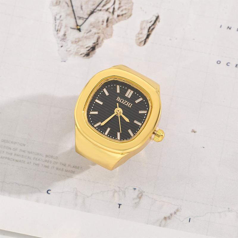 Anelli Orologio da Dito Vintage Y2K per Donne Uomini Orologio al Quarzo Mini Orologio Coppia Punk Cinturino Elastico Anello Orologio Mini Regalo